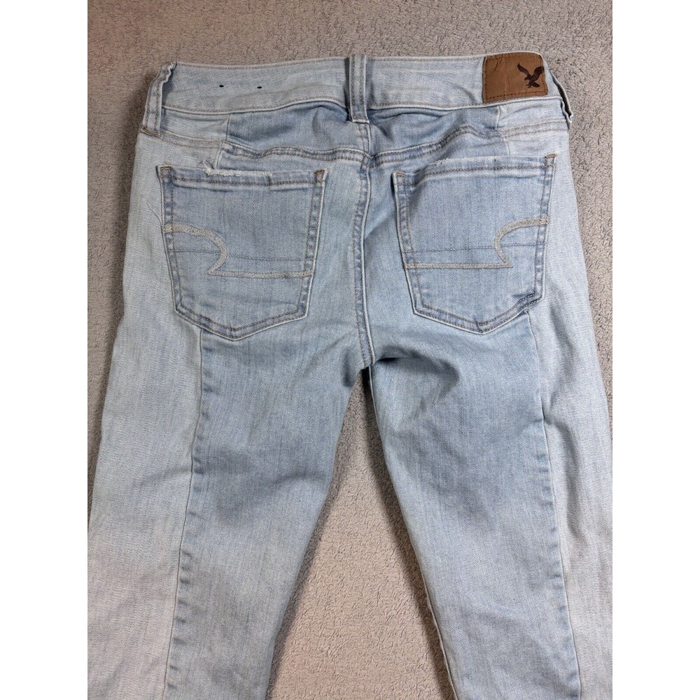 american eagle Size 2 Regular two tone super stretch jegging crop jeans. W26 L23